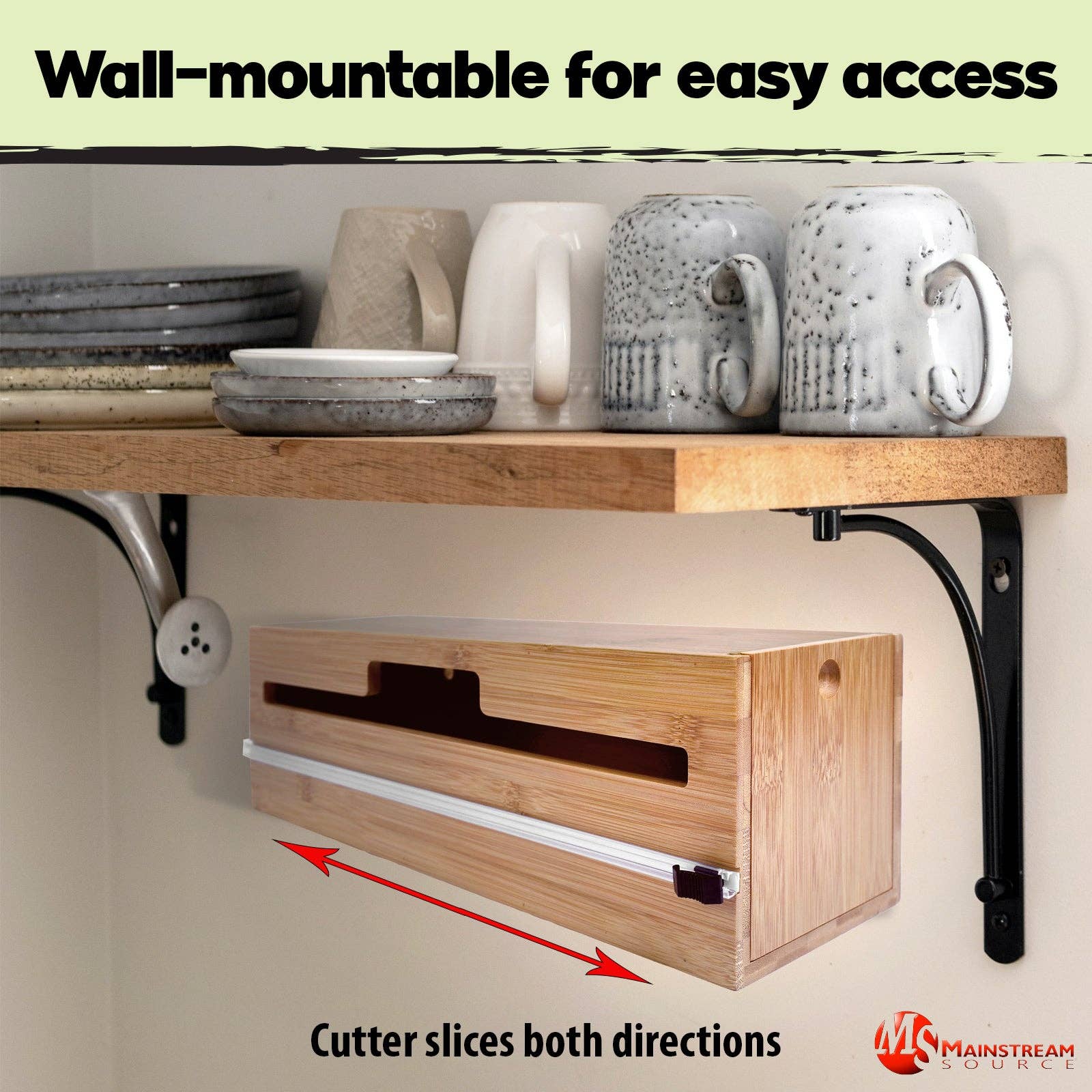 Mainstream Source – wholesale Köksverktyg/-pryl – Mainstream Source® Stor Bambu Wrap Dispenser - Extra tjock2