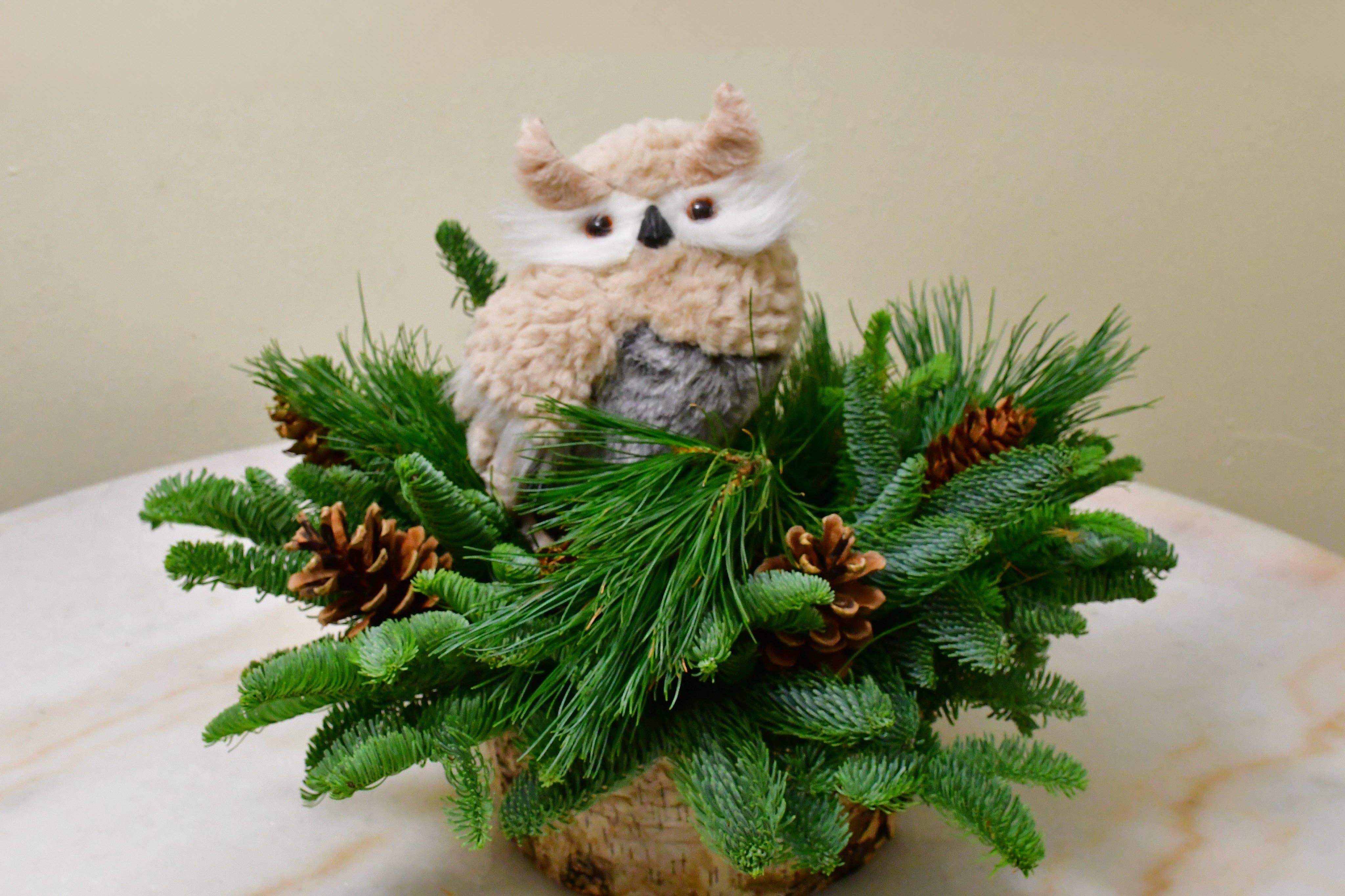 Champion Greens Forest farm - Wholesale Christmas Decoration - owl Birch holiday centerpiece3