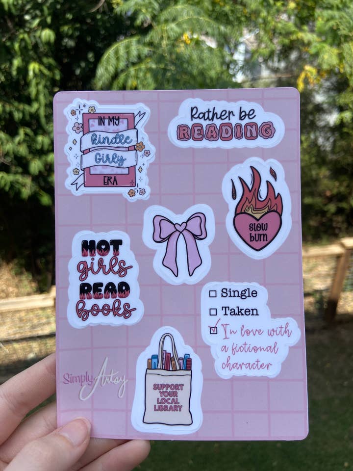 Bookish pt.1 sticker sheet for wholesale by Simply Artsy