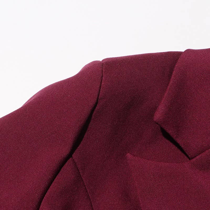 Productseeker - Wholesale Blazer - Women's - DR803Y Elegant Ruffle Hem Contrast Stitching Suit Dress9