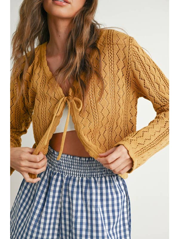 Vanilla Monkey - Wholesale Cardigan - Women's - Knitted Tie-front Cardigan5