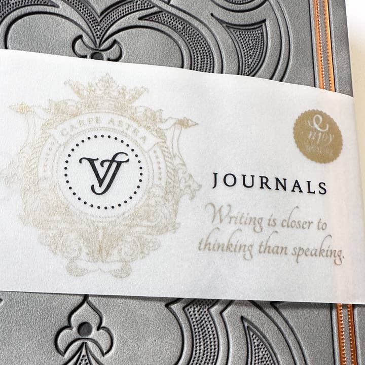 Victoria's Journals - Wholesale Journal/Diary - Vintage Renaissance Embossed Journal – Antique Gray6