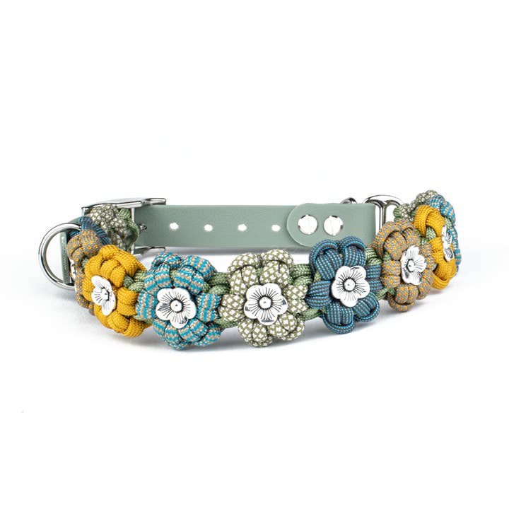 Tierluxe - Wholesale Pet Collar - Dog - Dog Collar Animal Luxury Flowers Paracord13