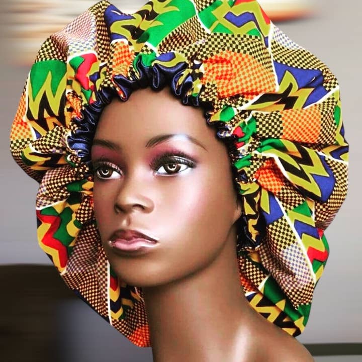 Haarmuts met Kente Print, geassorteerd voor wholesale door AfriMart International