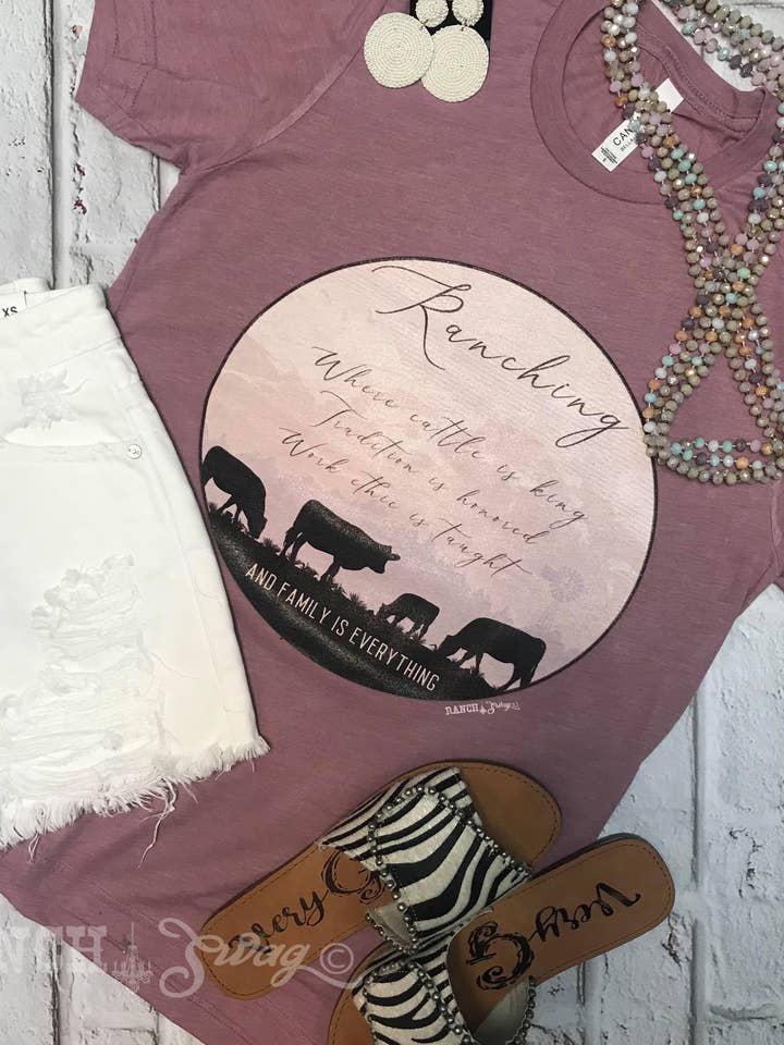 Ranching --- Where Cattle is King Graphic T-Shirt for wholesale by Ranch Swag