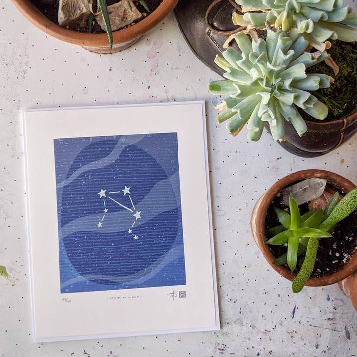 "Stars Of Libra" Fine Art Limited Edition Serigraph for wholesale by Midnight Oil Studio & Workshop