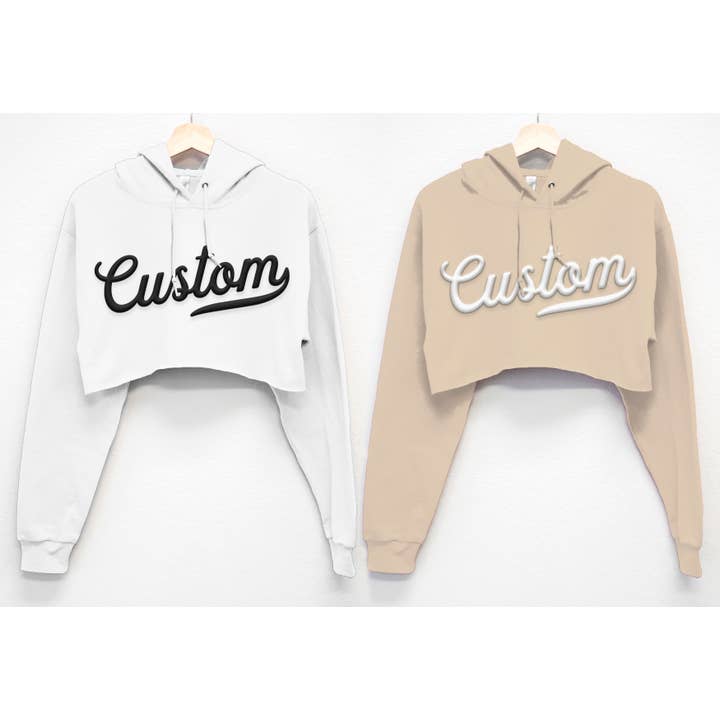 Nobullwoman Apparel - Wholesale Hoodie - Women's - CUSTOM Small Business PUFF Print Cropped HOODIE