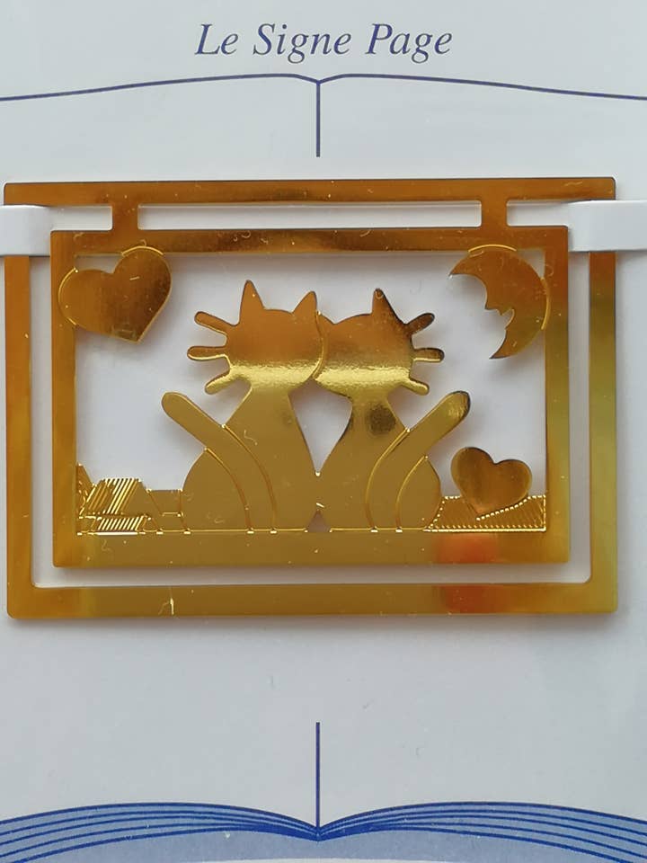 Boeklegger « A Love of Cat » met 24-karaats goud en twee katten voor wholesale door Artedelph
