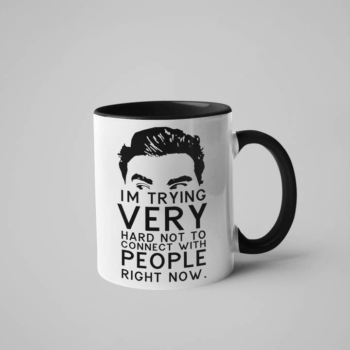 Schitt's Creek - David Coffee Mug - Trying Not to Connect for wholesale by Calm Down Caren