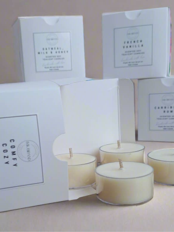 Natural Coconut Soy TEALIGHT Scented Candles 10 pack (40+ different scents) Handmade in Canada for wholesale by IMK Candles