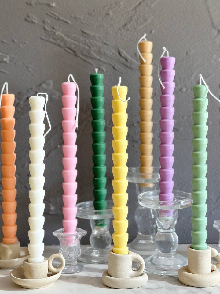 Sculptural Taper Candles 10''(A Pair) for wholesale by LA AROMA CANDLE CO.