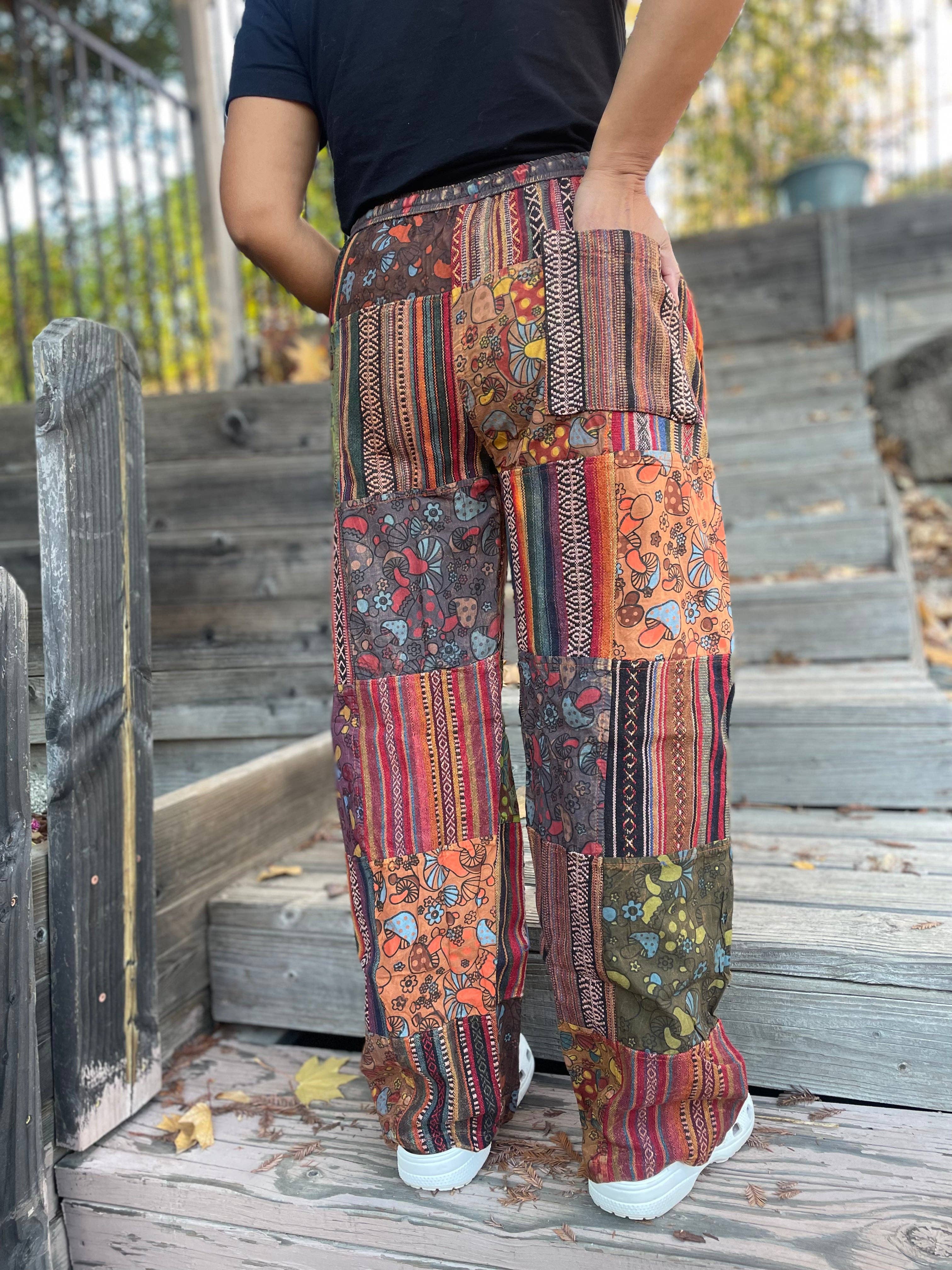 Like International - Wholesale Pants - Women's - Thick Patchwork Pants Bohemian Summer Bright Comfy Men and Women Hippy Pants Hippie8