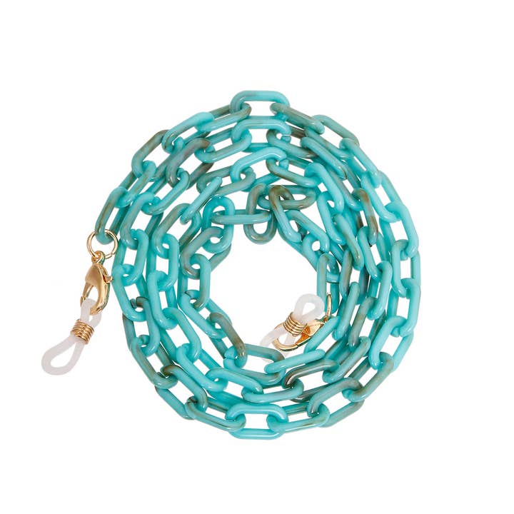 Blue Turquoise Link Sunglasses Chain for wholesale on Faire2