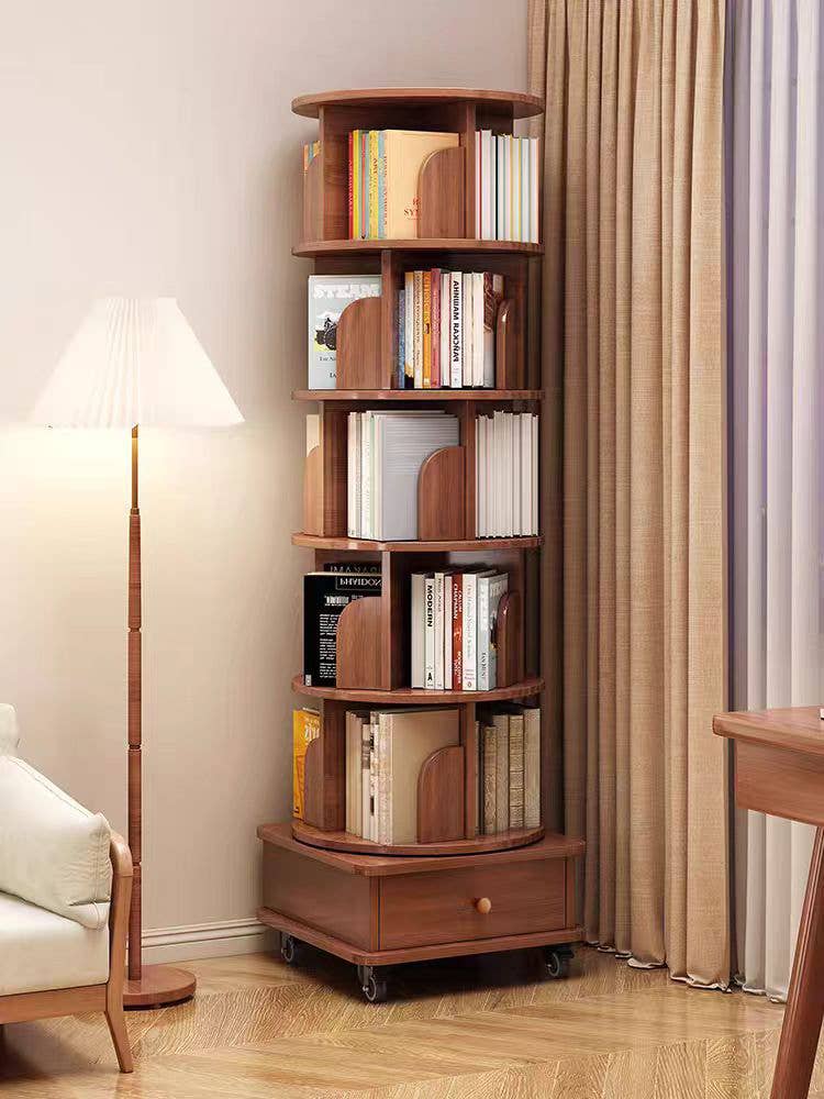 39F Inc. - Wholesale Bookcase - Rotating Wooden Bookcase with Storage Drawer,Swivel Design17