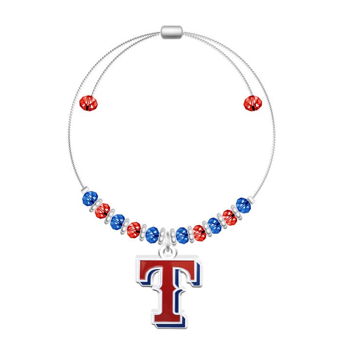 Bracelet ajustable en perles 2 tons de la MLB Texas Rangers pour la vente par Simran International
