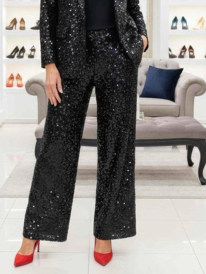 Sequin Wide Leg Trousers for wholesale by Kurt Muller