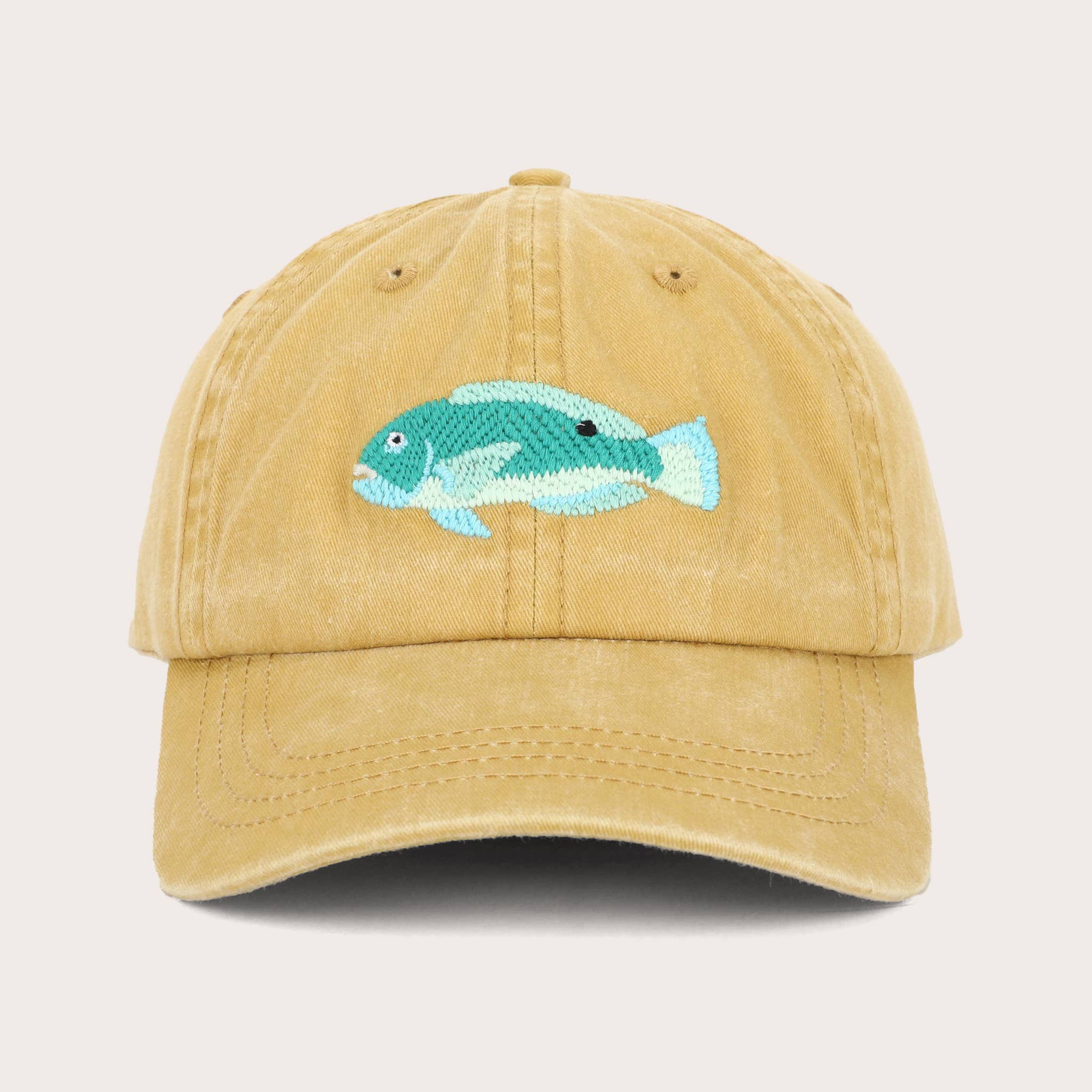 Pallion Point - Wholesale Baseball cap – Unisex - Tusky Fish Lid | Cotton Dad Cap in Mustard