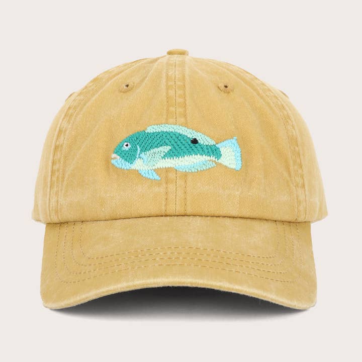 Tusky Fish Lid | Cotton Dad Cap in Mustard and other Purchase Wholesale tussar silk. Free Returns & Net 60 Terms on Faire trending on Faire.