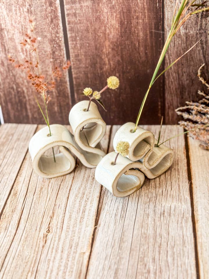 Decorative Ceramic Floral Stand - random funky shape for wholesale by Wolf and Clay Pty Ltd