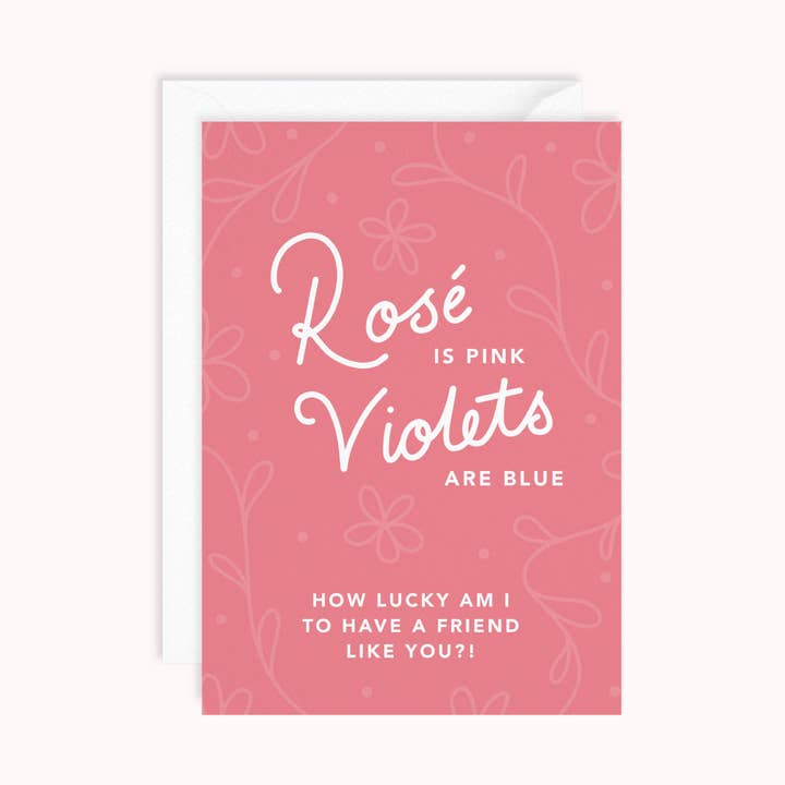Carta Rosé is Pink Friend | Biglietto per il giorno di San Valentino | Amico per la vendita all'ingrosso da parte di Dani White Design