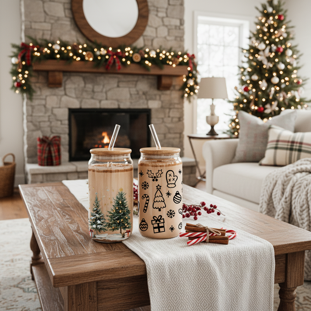 Gia Roma - Vente Gourde/bouteille isotherme - Verres en verre et cadeaux de cuisine de Noël Candy Cane3