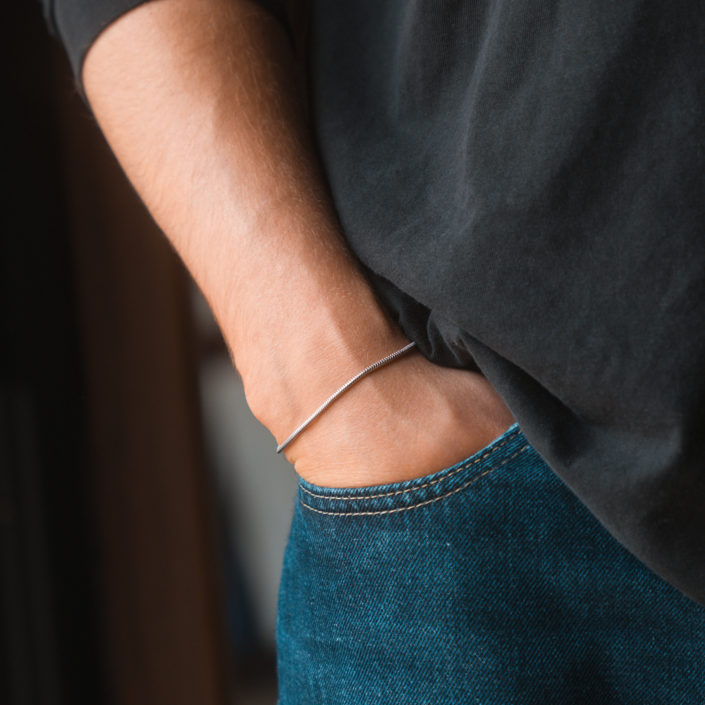 Silver Snake Bracelet (2MM) for wholesale on Faire2