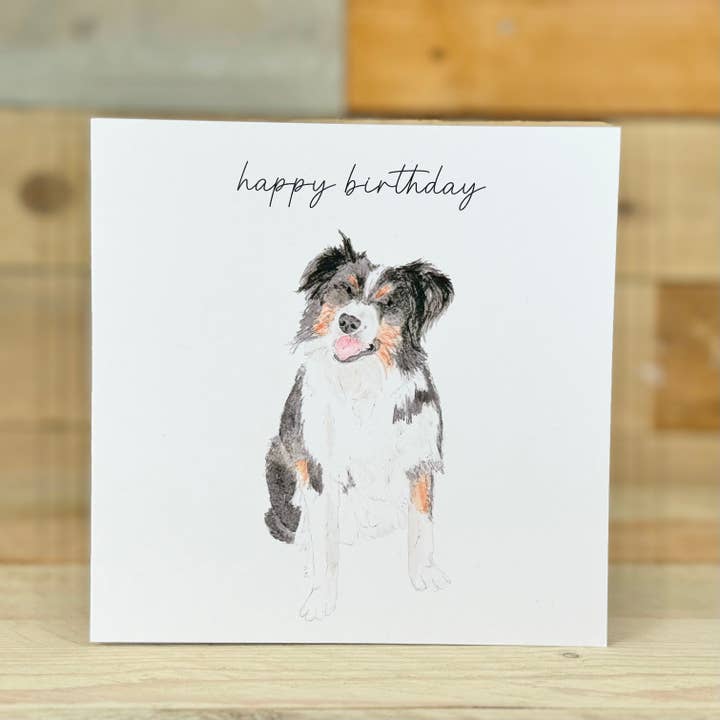 Border Collie Birthday Card for wholesale by Arty Bee Designs