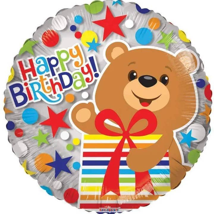 18" Bear with Presents Mylar Balloon #437 for wholesale by Party Expo, LLC