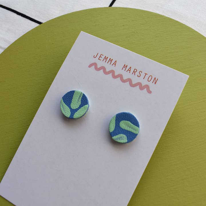 Jemma Marston - Wholesale Stud/Post Earrings - Colour Mini Leather Painted Stud Earrings7