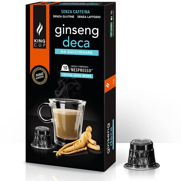 KING CUP - Venta al por mayor Café instantáneo/expreso - Ginseng Deca para ser azucarado - cápsulas Nespresso