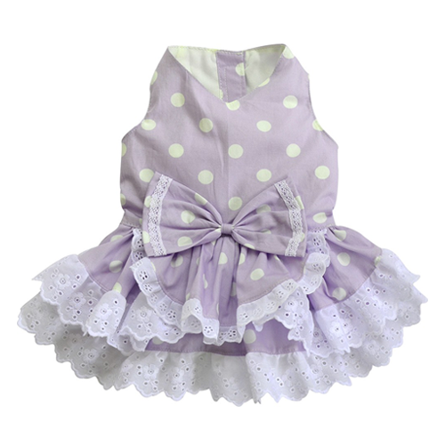 DoggyDolly Australia/NZ - Wholesale Pet dress – Dog - SMALL DOG - Pretty Polka Lilac Doggy Dress0