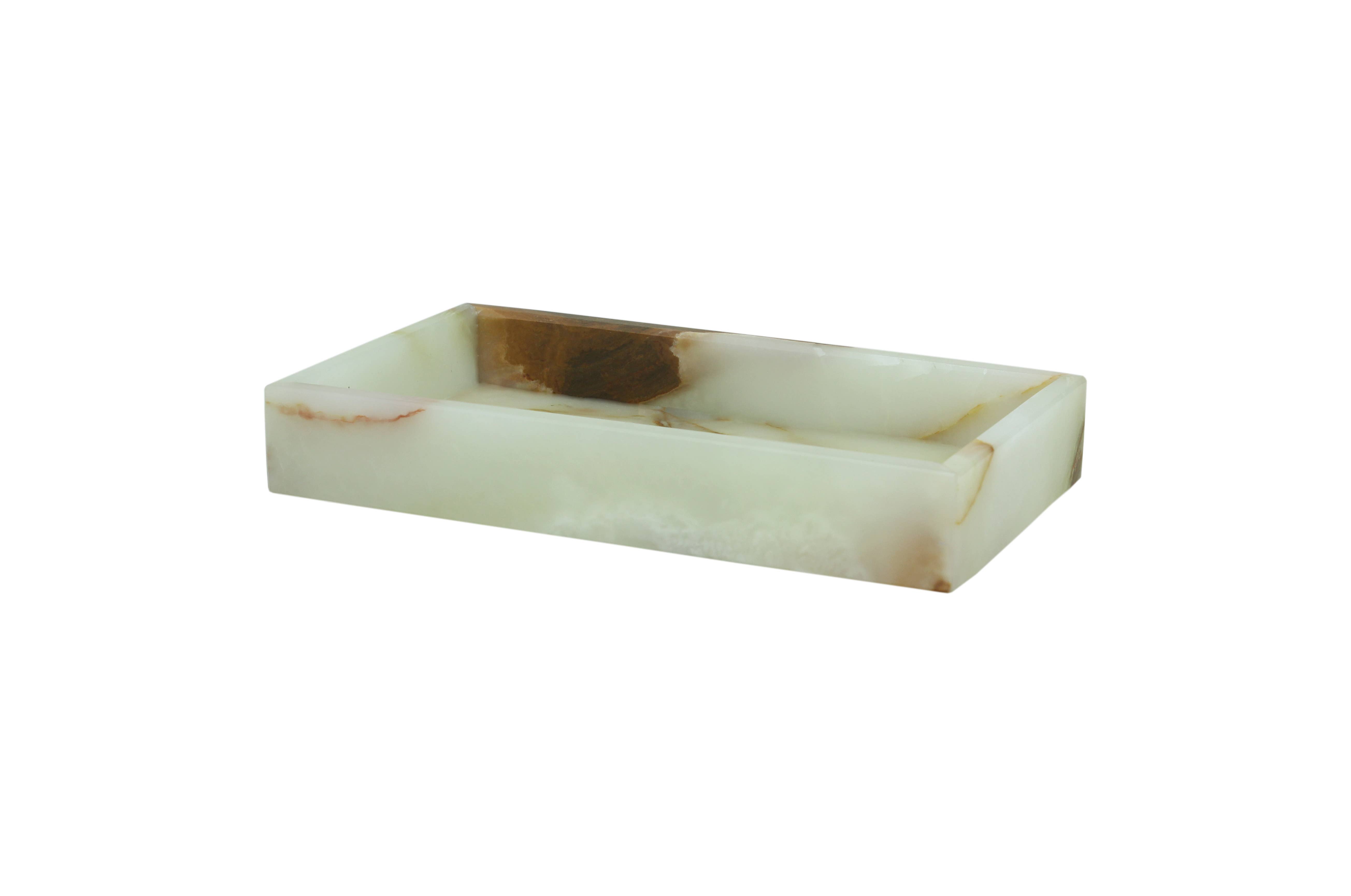 Marble Crafter - Wholesale Napkin Holder - Eris Collection Light Green Onyx Honed Finish Guest Towel0