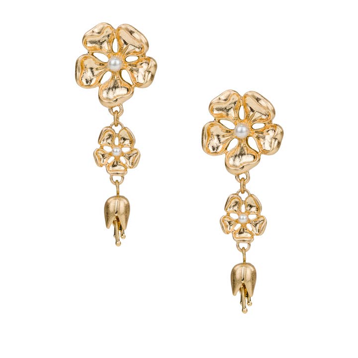 Double Drop Post Earrings - French Garden Collection for wholesale by Patricia Nash