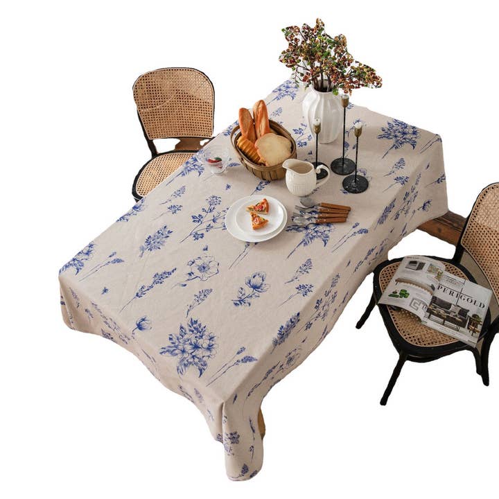 ACCITY - Wholesale Tablecloth - COTTON AND LINEN RECTANGULAR FRESH TABLECLOTH_CWMM09531