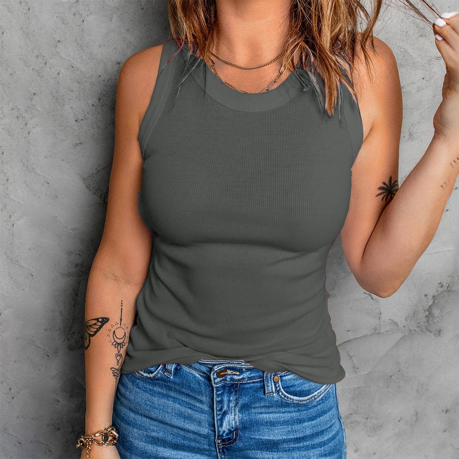 FULL TIME PURCHASE - Wholesale Tank Top - Women's - Sleeveless Basic Cami Tank Tops6