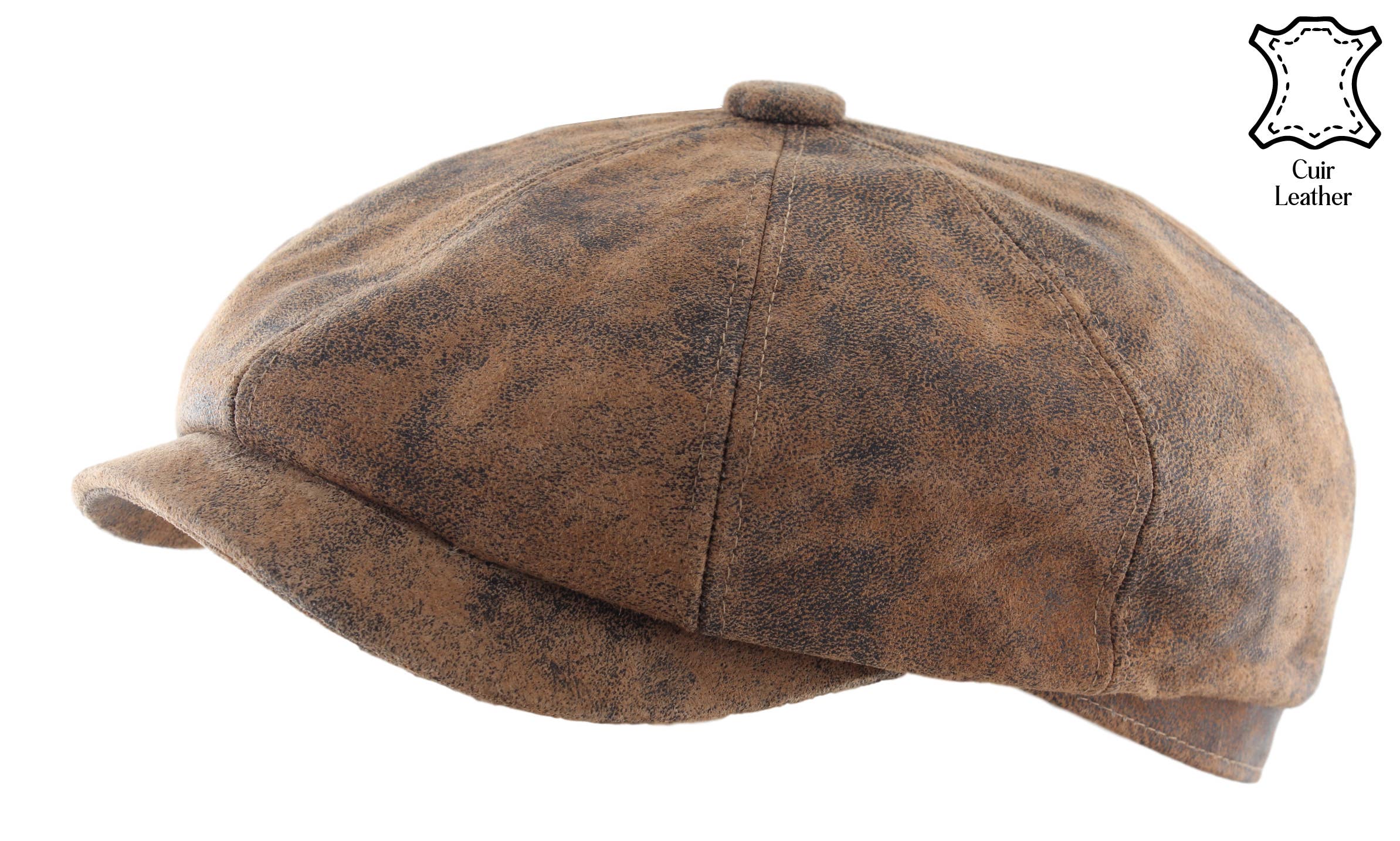 M BY FLECHET - Wholesale Flatcap - Men's - Leather Cap - 1Hs1080