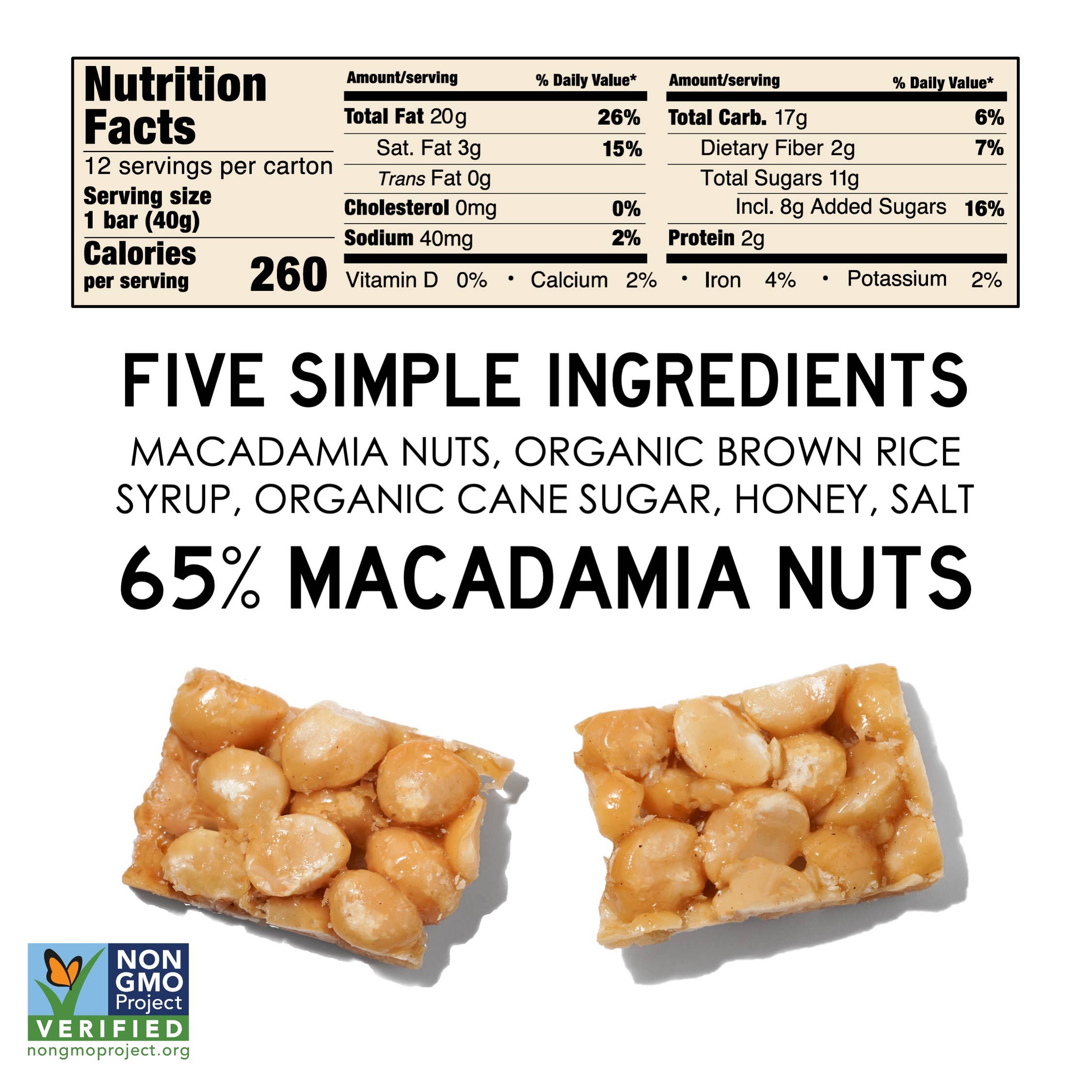 SOUTH FORTY SNACKS COMPANY - Wholesale Snack Bar - 12-Pack, Macadamia Crunchy Nut Bar ($1.95 per unit)2
