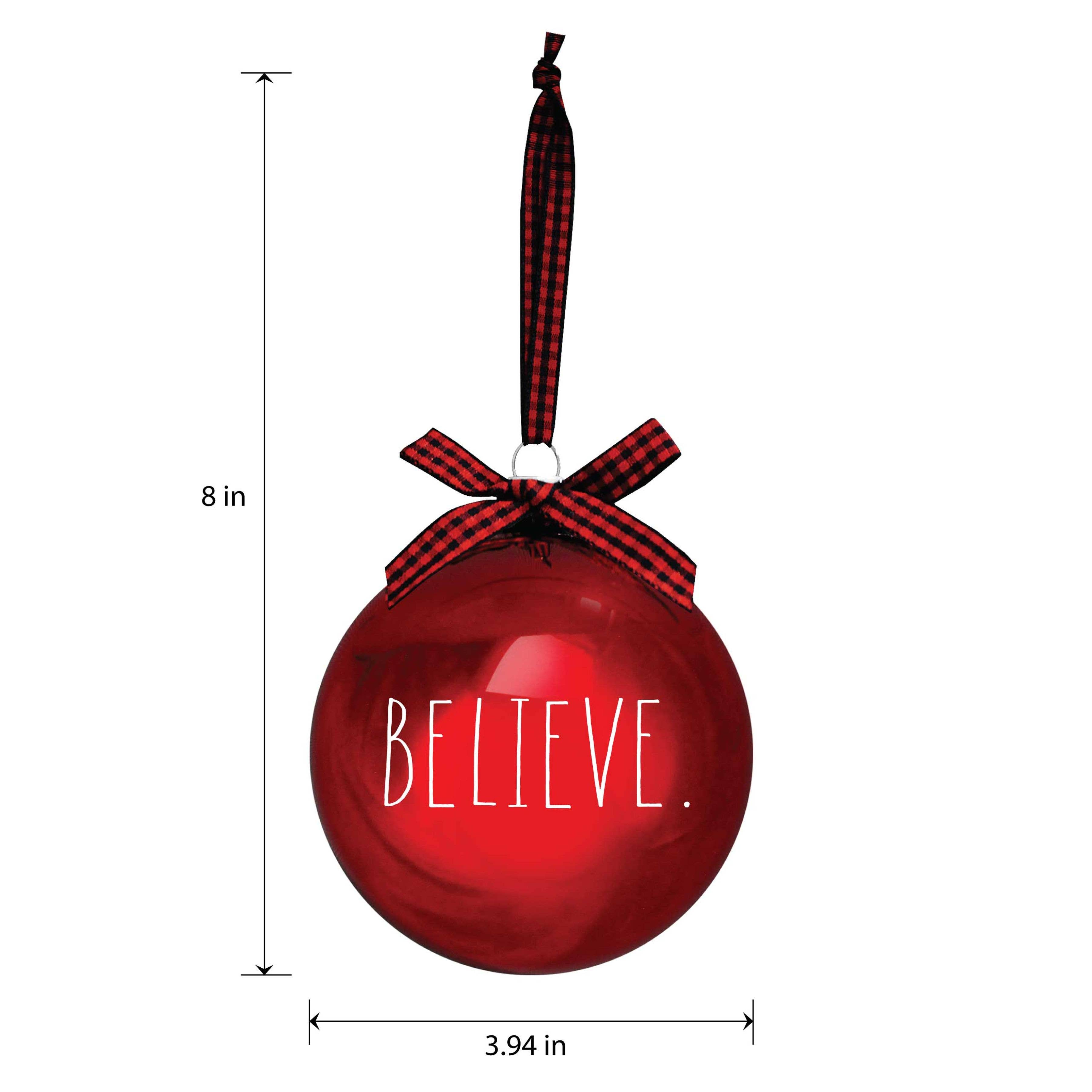 DesignStyles Home - Wholesale Ornament Set - Rae Dunn Set of 2 Red and White Christmas Ornaments3