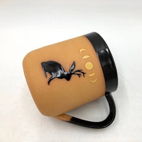 Ruby Farms Pottery - Wholesale Coffee Mug - Jackalope Moon Phase Wheel Thrown Mug1