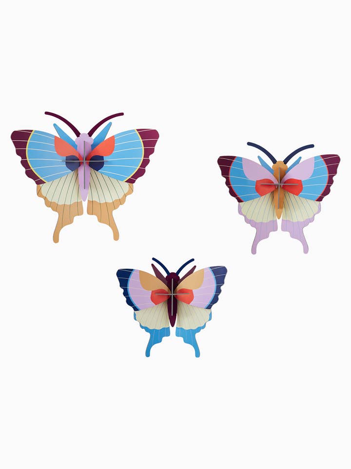 3D Wall Art - Butterflies- Plum Fringe Butterflies, set of 3 for wholesale by Studio Roof (no tariffs)