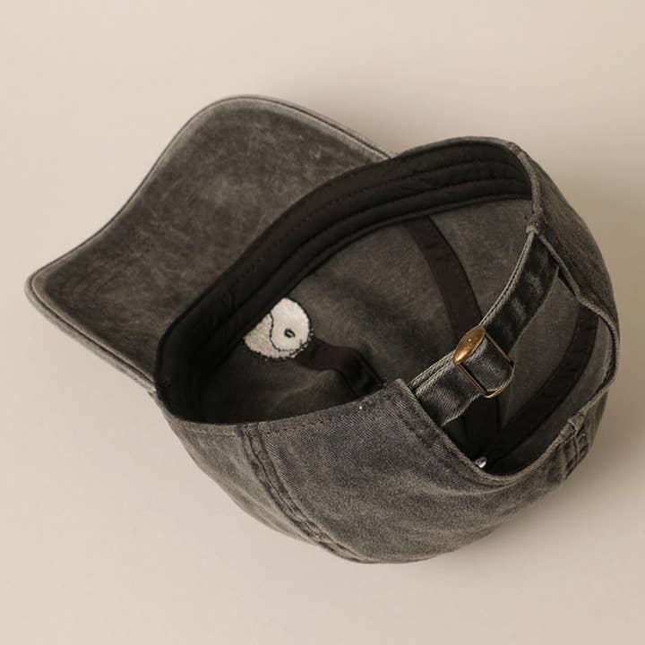 BLACK Yin Yang Embroidered Cotton Baseball Dad Cap for wholesale on Faire5