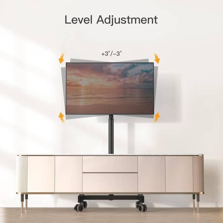 ShipItFurniture - Wholesale Console Table - Mobile TV Cart, Rolling TV Stand for 13-50 Inch Tvs with 30° Tilt Universal TV Cart for LED/LCD/OLED TV Height Adjustable Floor TV Stand Holds 44Lbs Portable Monitor Stand Max VESA 200X200Mm4