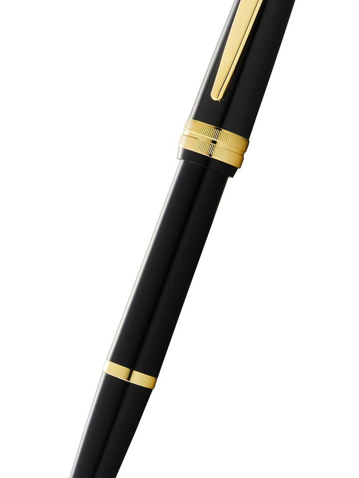 Bailey Light™ Polished Black Resin and Gold Tone Fine Nib Fountain Pen for wholesale by A. T. Cross