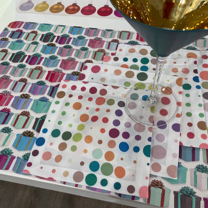 Nicolette Mayer Collection – wholesale Dinner & cloth napkin – Mod Confetti Andre 6X6" Cotton Sateen Cocktail Napkins Set of 41