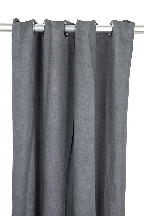 Tenda in lino vintage Denise Grigio Scuro 140X290 per la vendita all'ingrosso da parte di MrsBLOOM