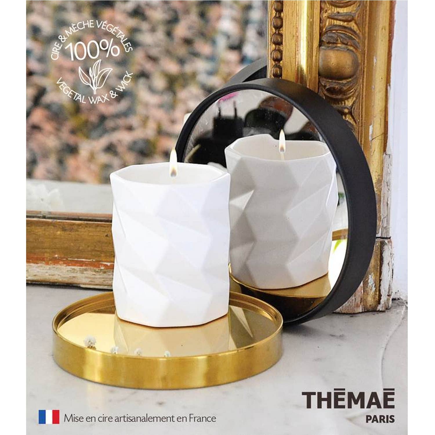THÉMAÉ - Wholesale Pillar Candle - 160g Bougie Sérénithé au Thé Blanc1