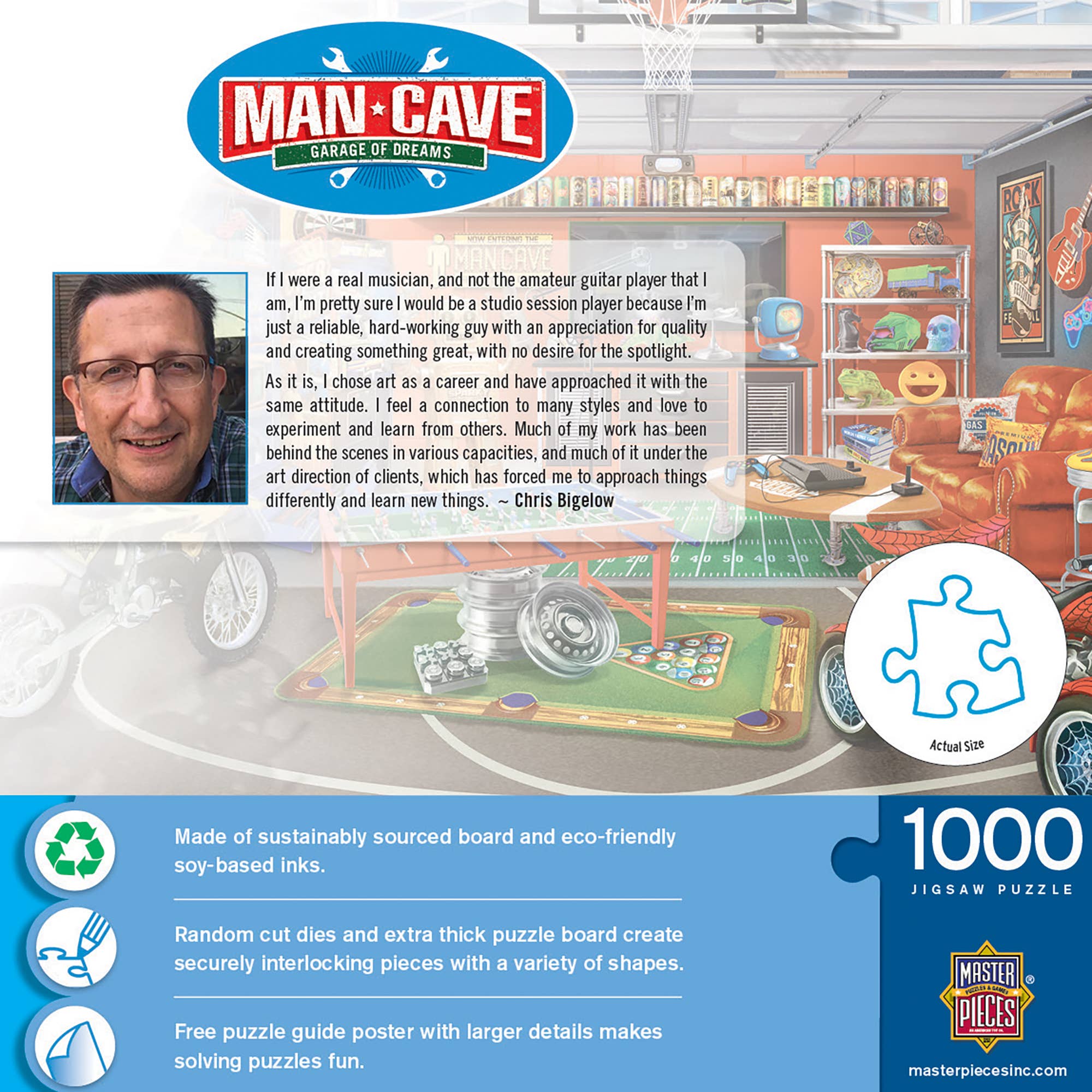 Masterpieces Puzzles - Vente Puzzle – adulte - Man Cave - Garage de rêves Puzzle de 1000 pièces2