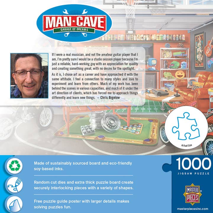 Masterpieces Puzzles - Vente Puzzle – adulte - Man Cave - Garage de rêves Puzzle de 1000 pièces2