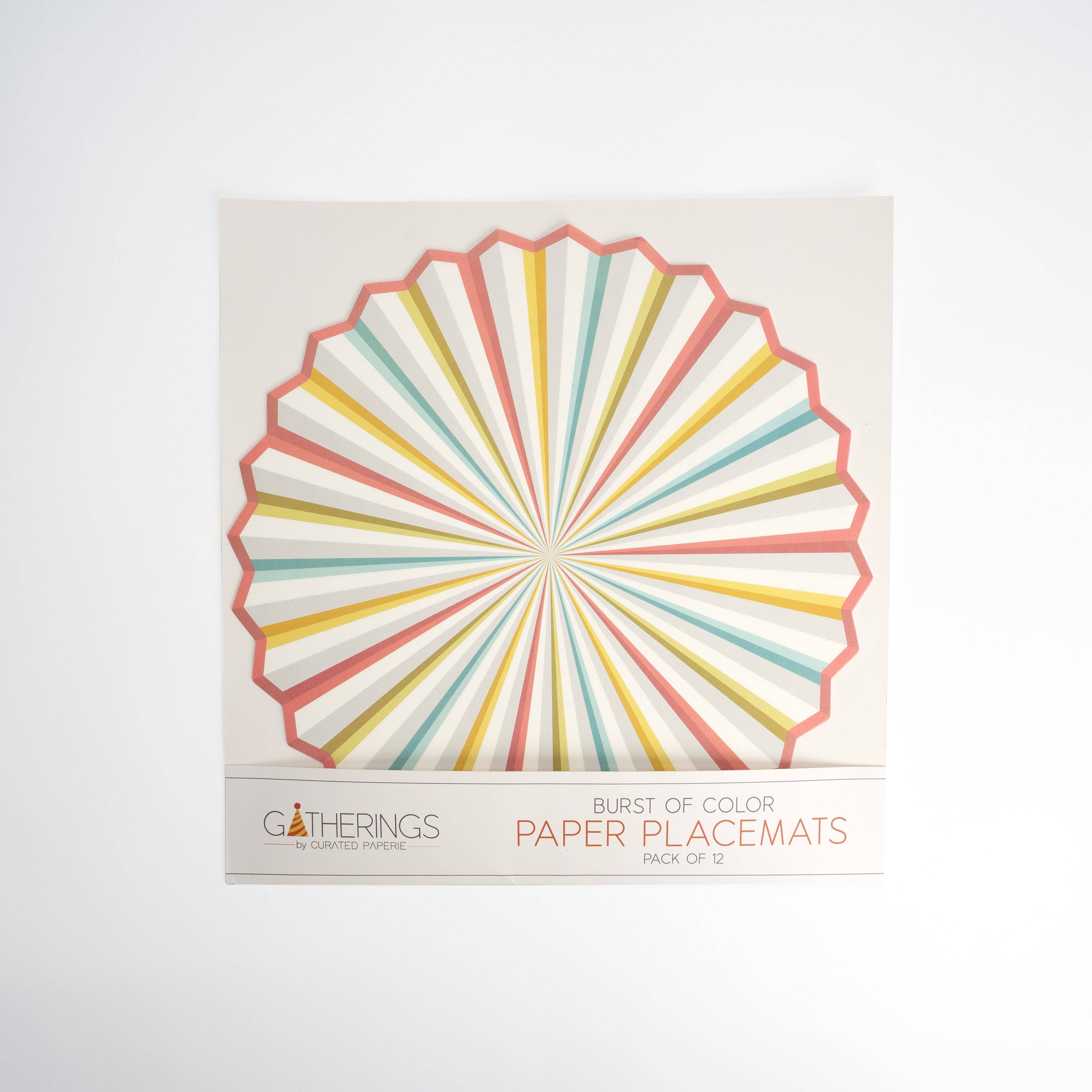 Gatherings by Curated Paperie - Wholesale Disposable Placemat - HB23-PL5- Burst of Color Fan Paper Placemat6