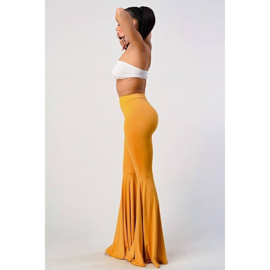 Lime All the Time - Vente Pantalon – femme - Pantalon évasé à fond cloche uni5